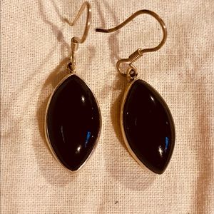 Black and Sterling Silver Earrings